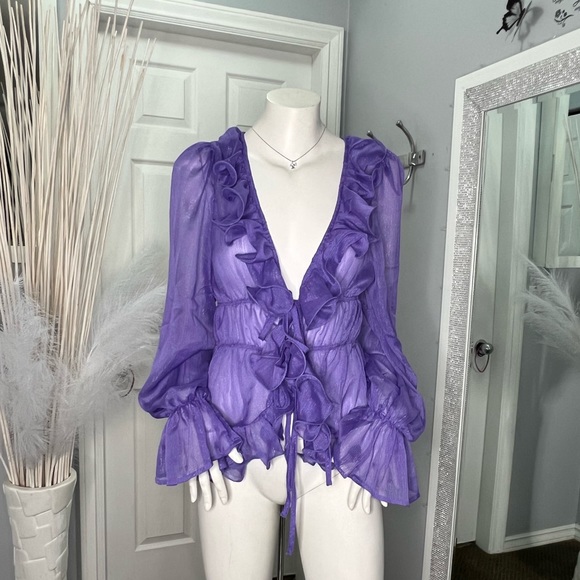 Purple Ruffle Top - Picture 2 of 5